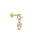 Piercing Heart Charm de Oro 14K
