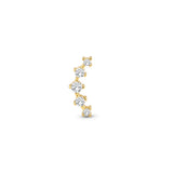 Piercing de cinco piedras de oro de 14k