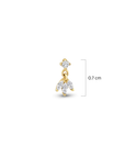 Piercing de campanilla de oro de 14k