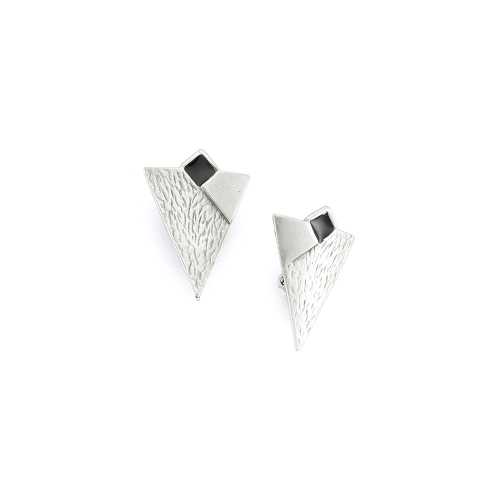 Enameled Triangle Earring