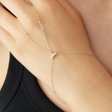 14K Gold Halo Hand Bracelet