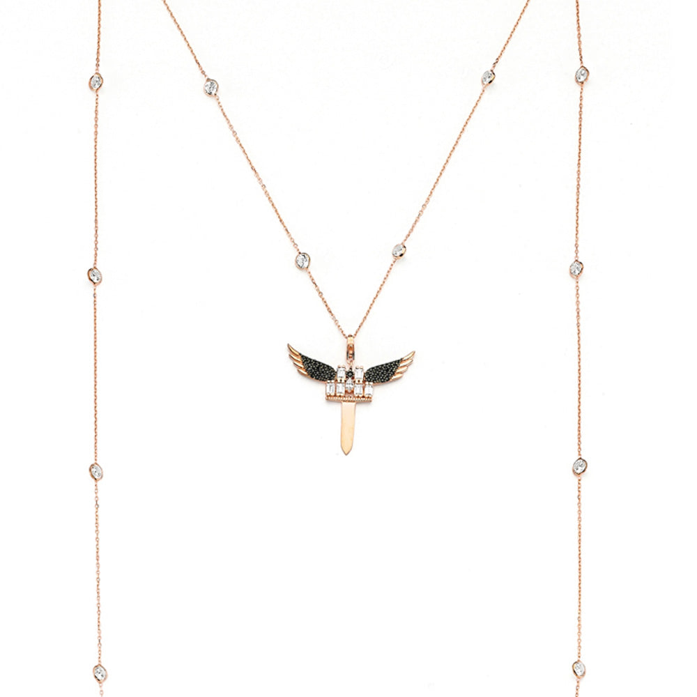 Double Wing Sword Necklace