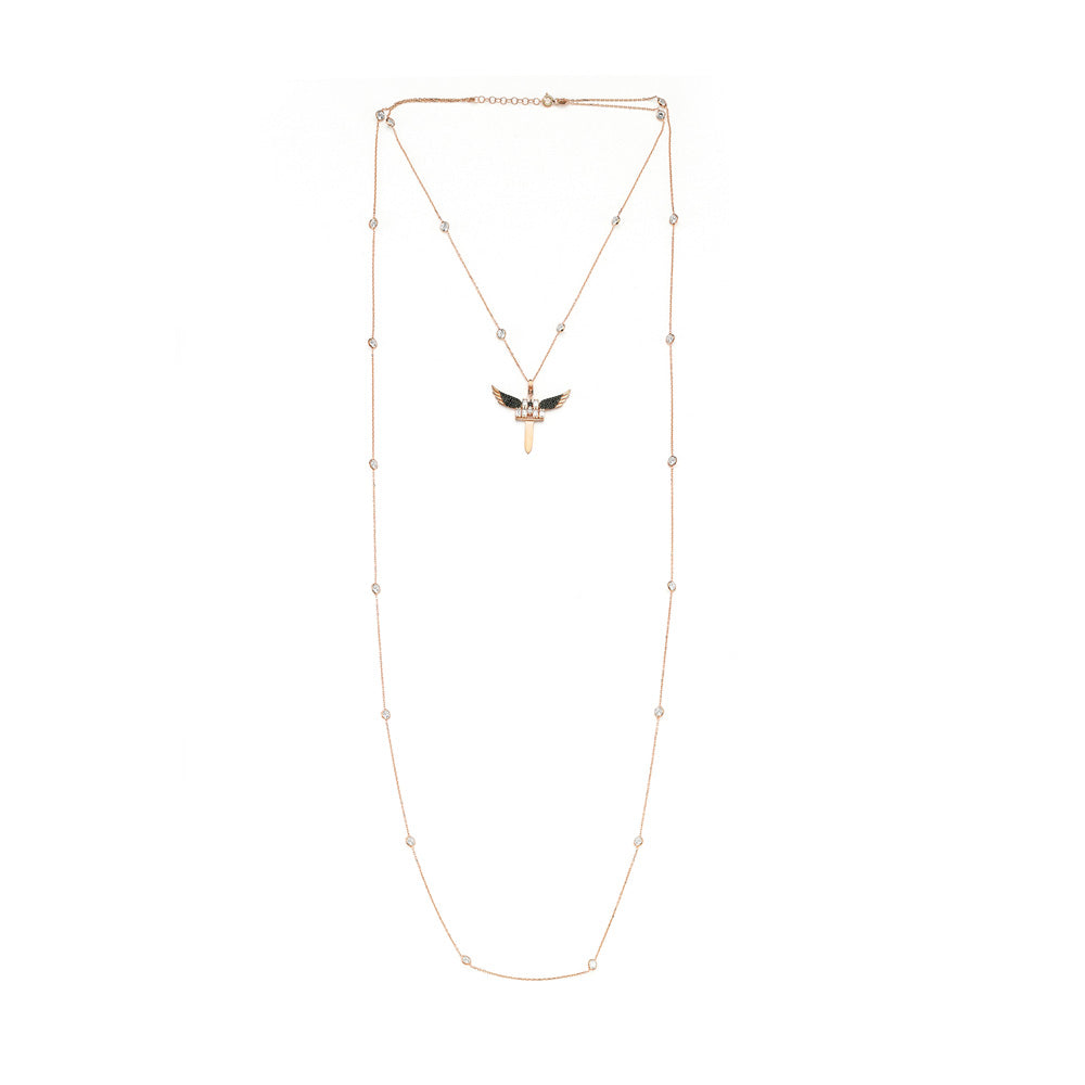 Double Wing Sword Necklace