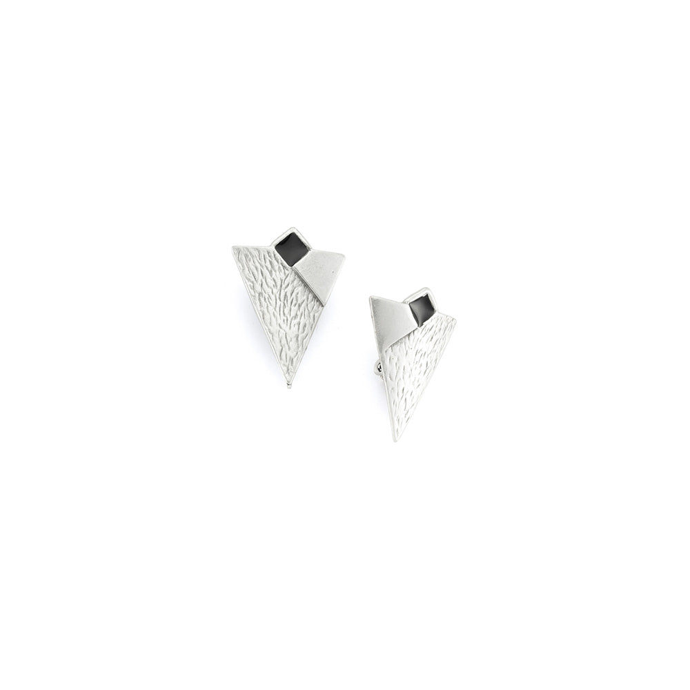 Enameled Triangle Earring