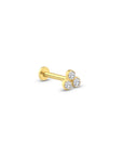 14K Gold Three Stone Piercing