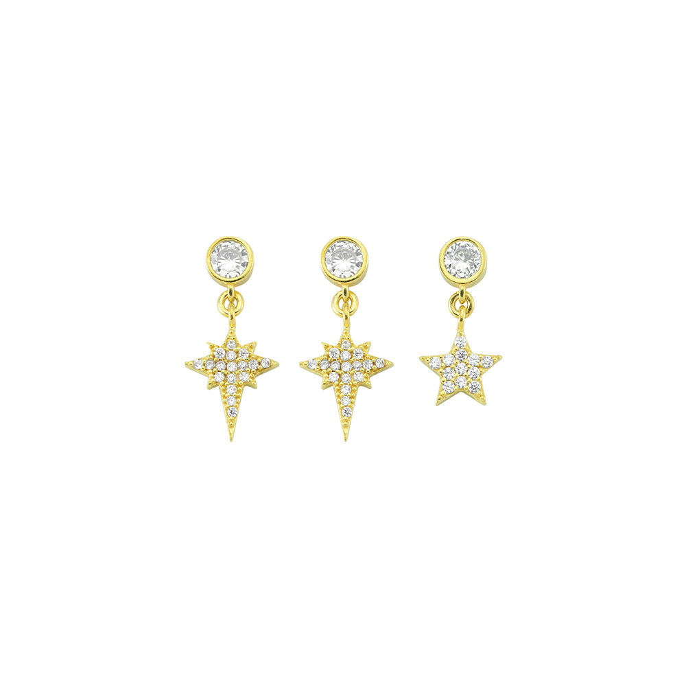 Triple Star Earring
