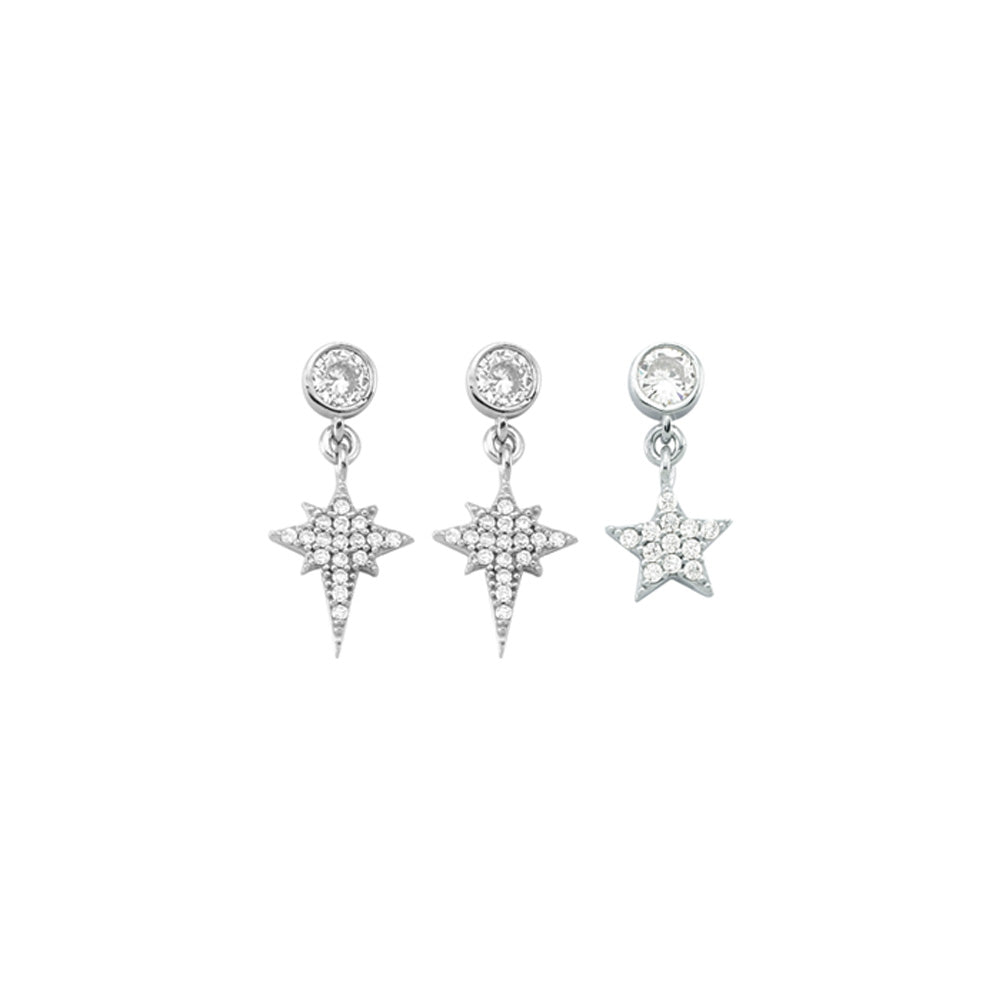 Triple Star Earring