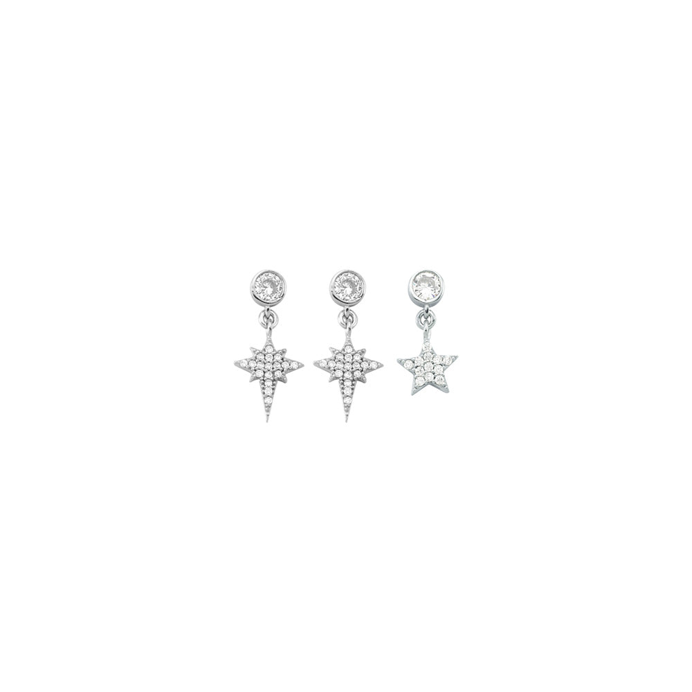 Triple Star Earring