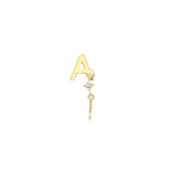 Piercing de Tragus con Letra de Oro de 14K