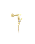 Piercing de Tragus con Letra de Oro de 14K