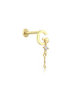 Piercing de Tragus con Letra de Oro de 14K