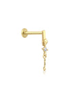Piercing de Tragus con Letra de Oro de 14K