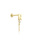 Piercing de Tragus con Letra de Oro de 14K