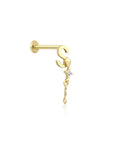 Piercing de Tragus con Letra de Oro de 14K