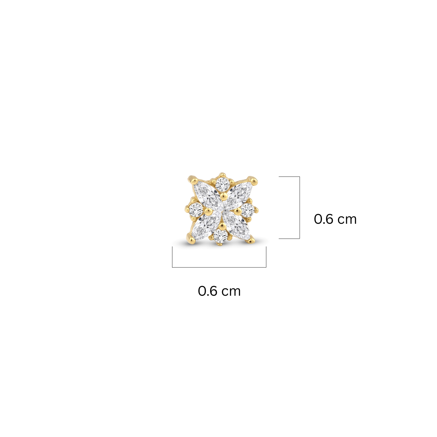 Piercing de loto de oro de 14k