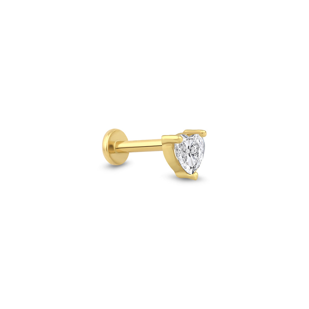 14K Gold Sweet Heart Piercing