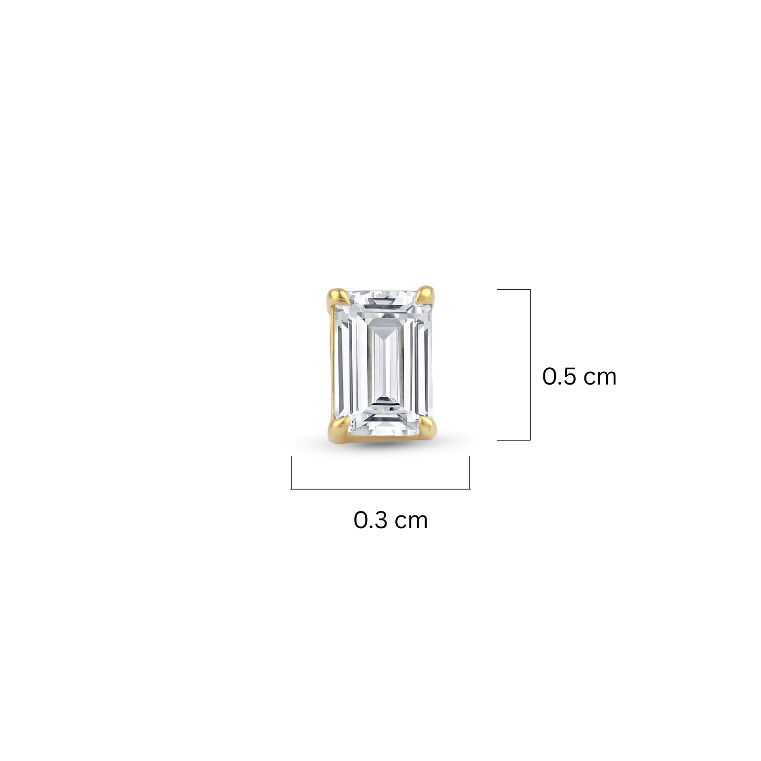 Piercing Baguette de Oro de 14K