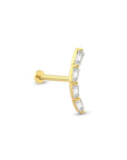 14K Gold Quadruple Baguette Piercing