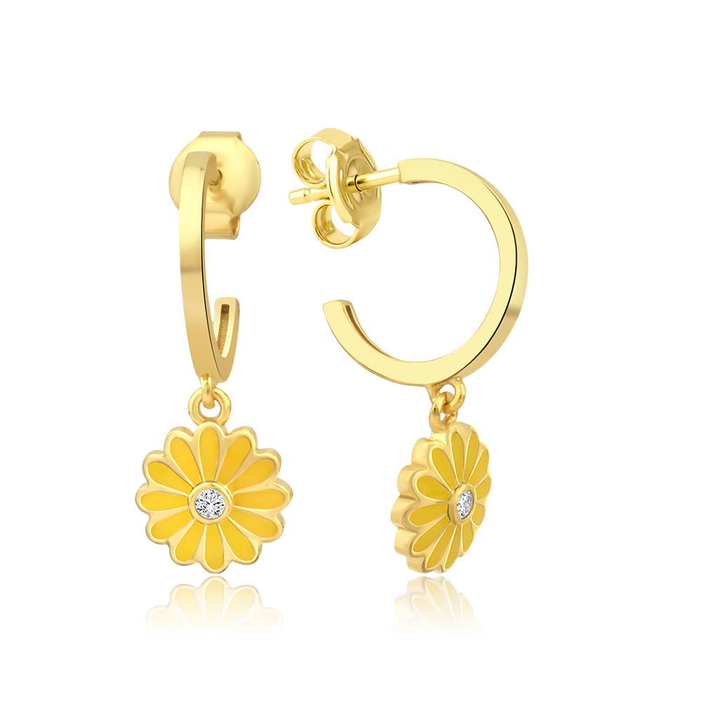 14K Gold Dicle Daisy Earring