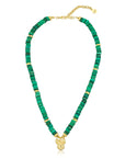 Green Mother of Pearl Stones Necklace