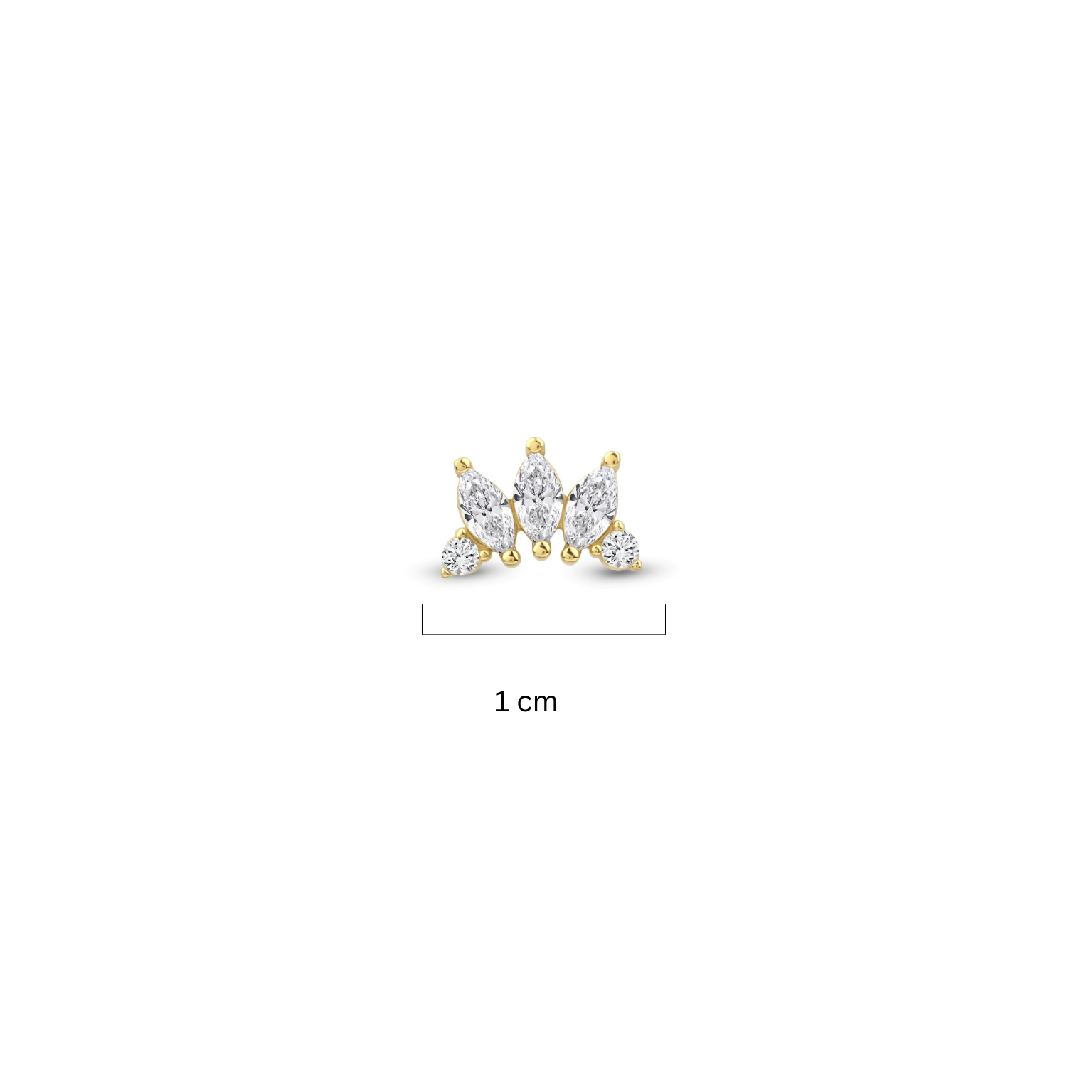 Piercing de corona de oro de 14k