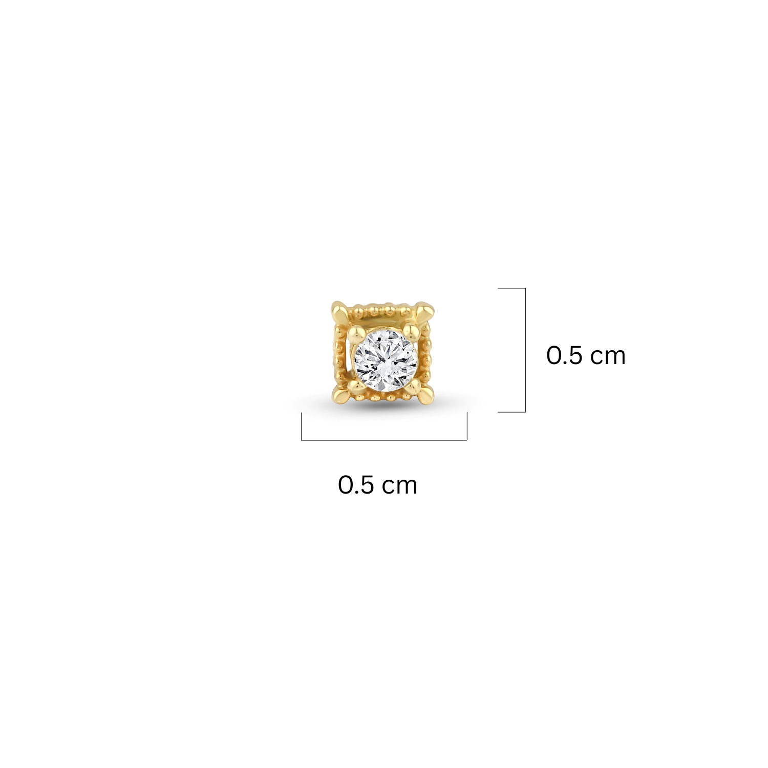 Piercing Solitario de Oro 14K