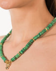 Green Mother of Pearl Stones Necklace