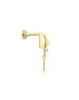 14K Gold Letter Tragus Piercing