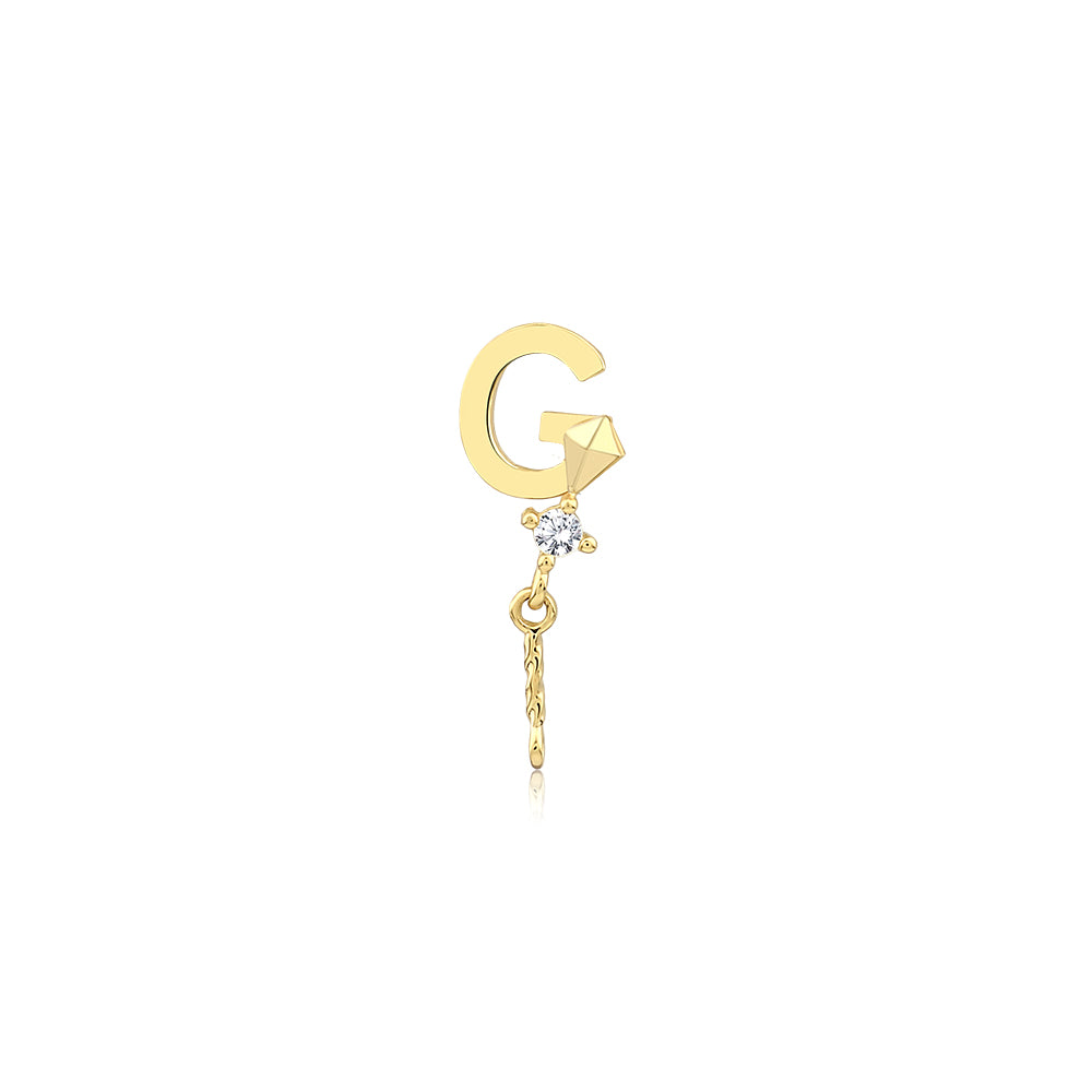 14K Gold Letter Tragus Piercing