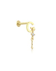 14K Gold Letter Tragus Piercing