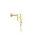 14K Gold Letter Tragus Piercing
