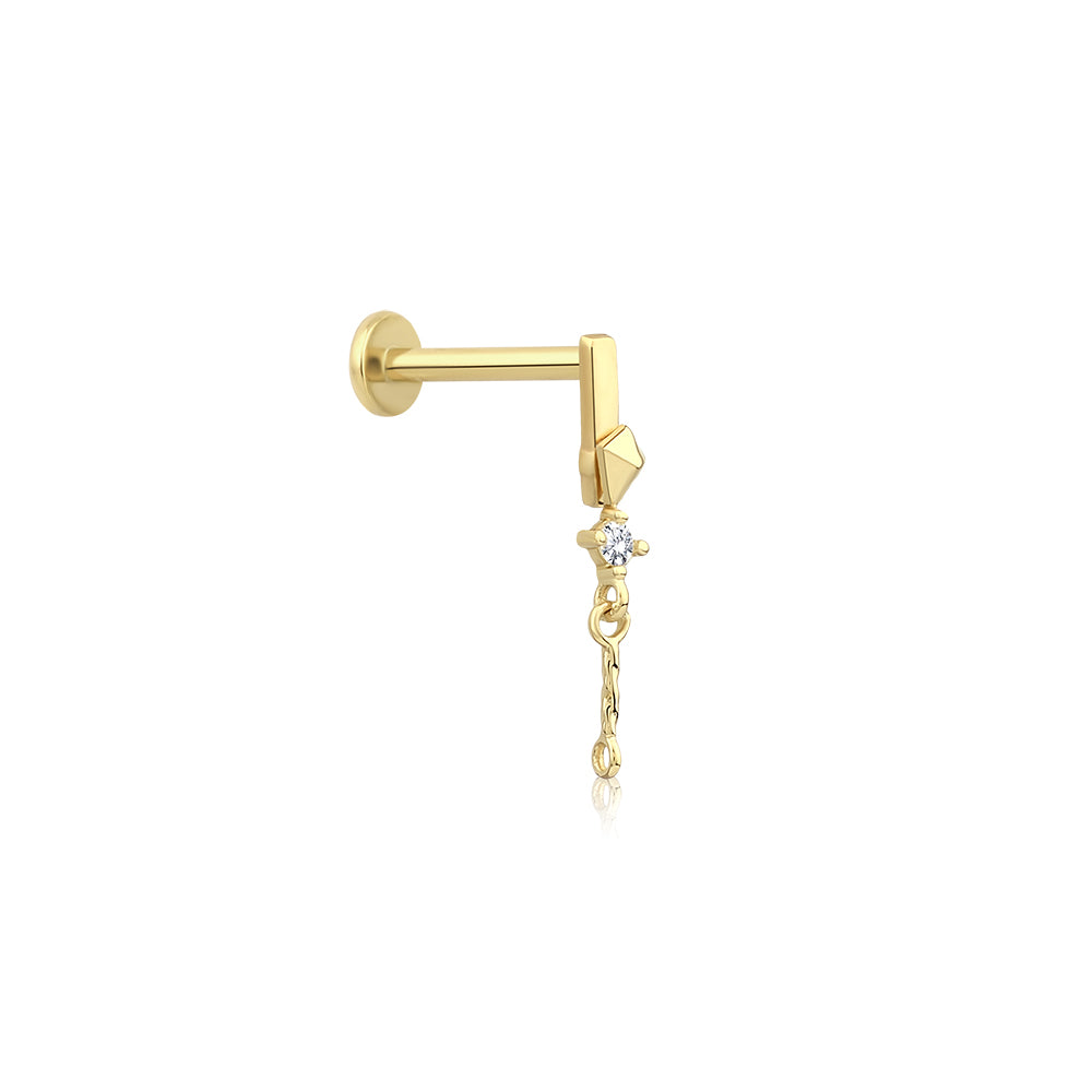 14K Gold Letter Tragus Piercing