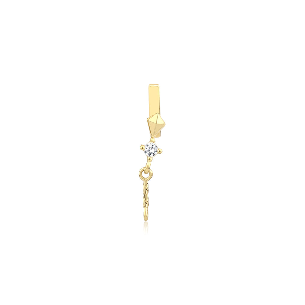 14K Gold Letter Tragus Piercing