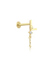 14K Gold Letter Tragus Piercing