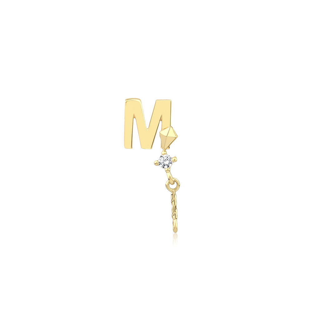 14K Gold Letter Tragus Piercing