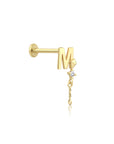 14K Gold Letter Tragus Piercing