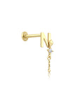 14K Gold Letter Tragus Piercing