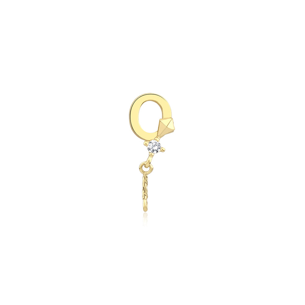 14K Gold Letter Tragus Piercing