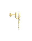 14K Gold Letter Tragus Piercing
