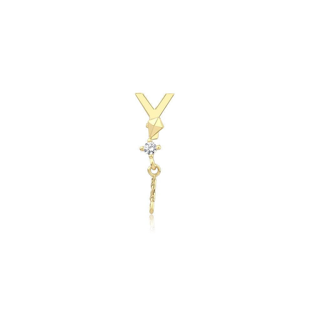 14K Gold Letter Tragus Piercing